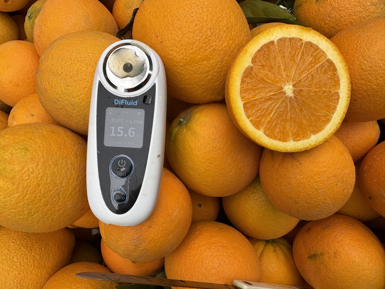 Infinity 8 orange Brix test